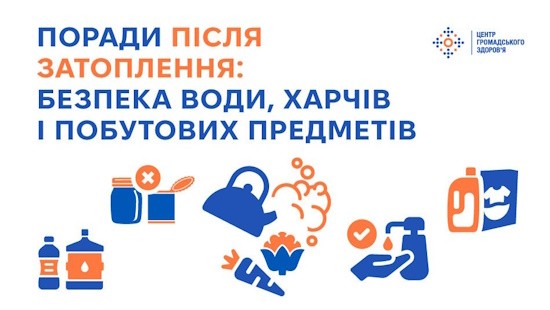 Поради після затоплення: безпека води, харчів і побутових предметів