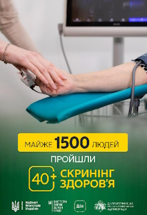 Понад 1500 людей у нашій області скористалися програмою «Скринінг здоров’я 40+»